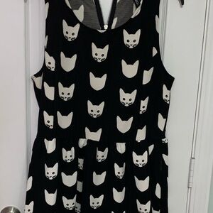 Divided Cat Face Patterned Dress